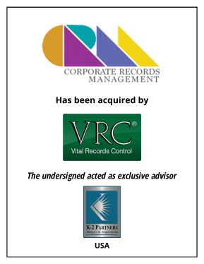 K-2 Partners Deals Done Graphics – [2023-03-21] #101 – CRM — VRC